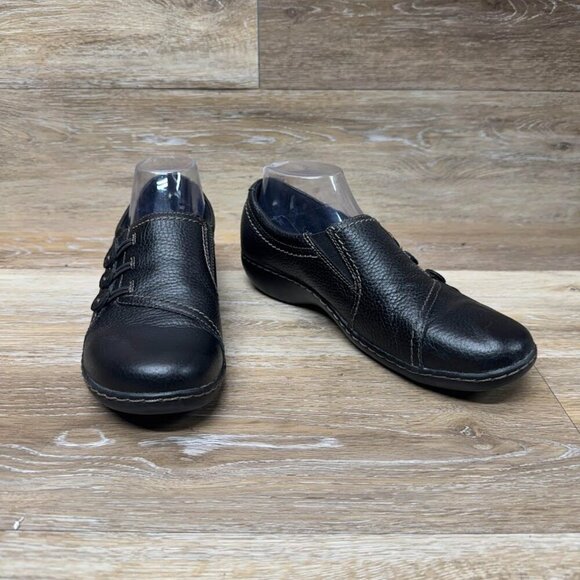 Clarks Ashland Effie Black Leather Slip On Loafer Women's Size 9.5 - Picture 7 of 8